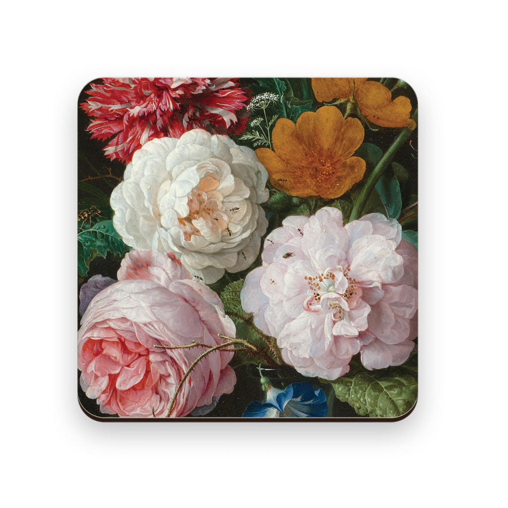 DE HEEM, Beautiful Still LIfe Flower Coaster, Rijksmuseum Collection