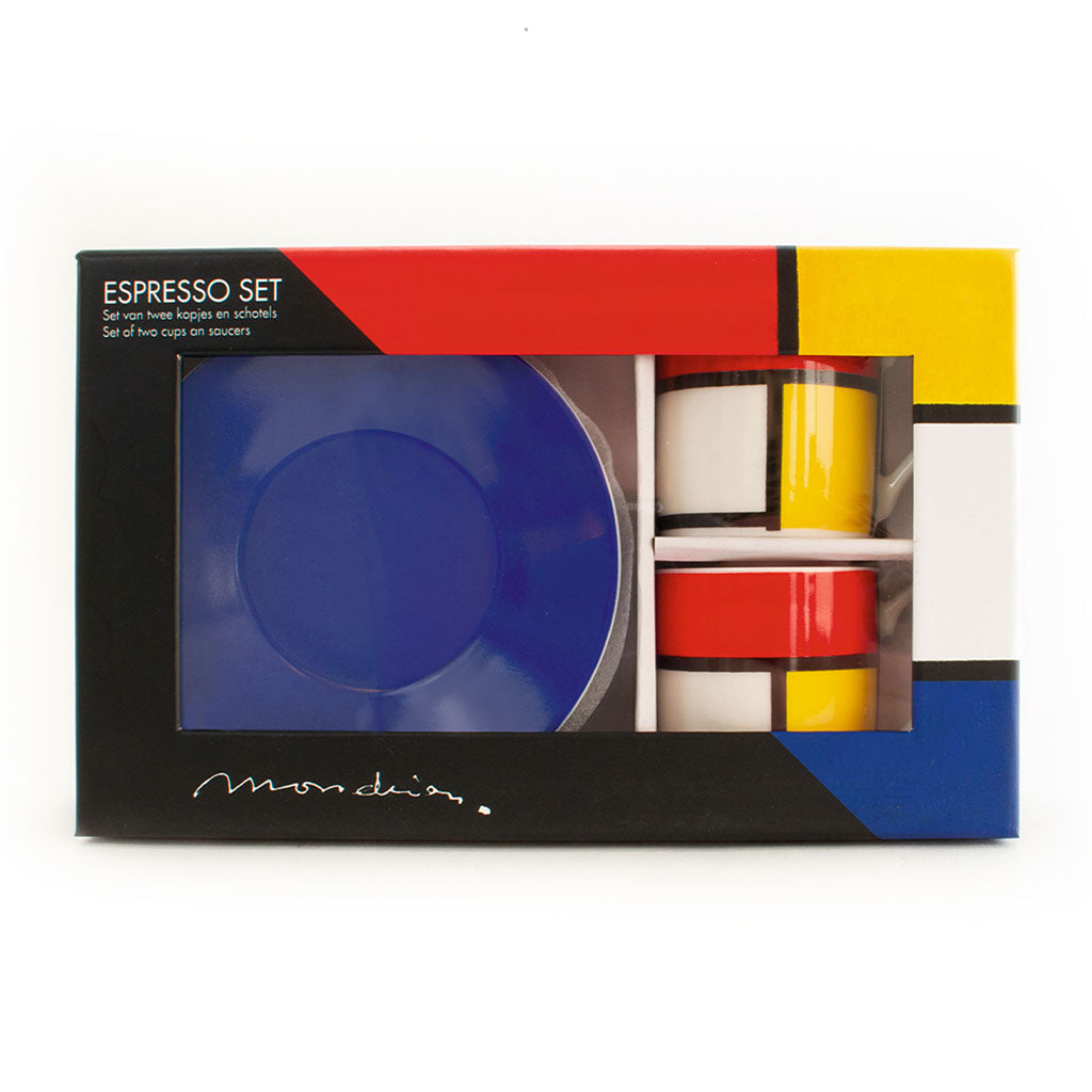Shop Now! From Holland Mondrian Museum Souvenir Porcelain Espresso Gift Set!