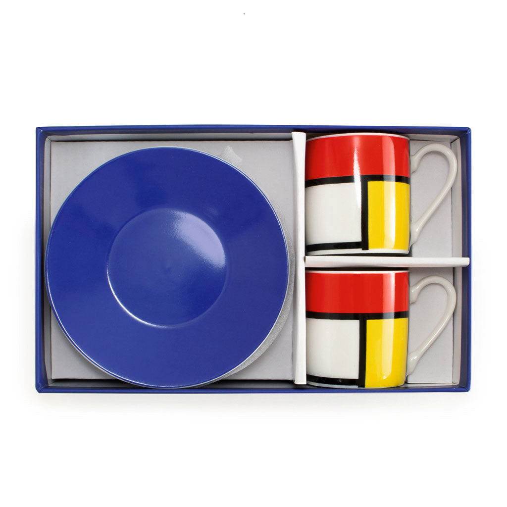 Shop Now! From Holland Mondrian Museum Souvenir Porcelain Espresso Gift Set!