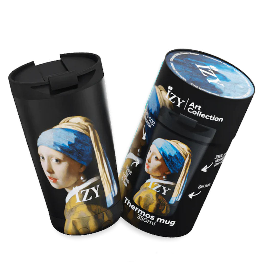 Shop Now Holland's Museum Souvenir Gift Sets! Vermeer's 'Girl with a Pearl Earring' Quality IZY Thermo Mug  Museum Gift Set  + Free Gift!